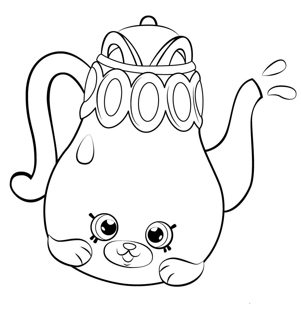 Cute Teapot Printable Coloring Page
