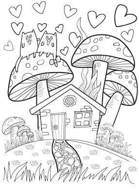 Doodle Cats Coloring Page