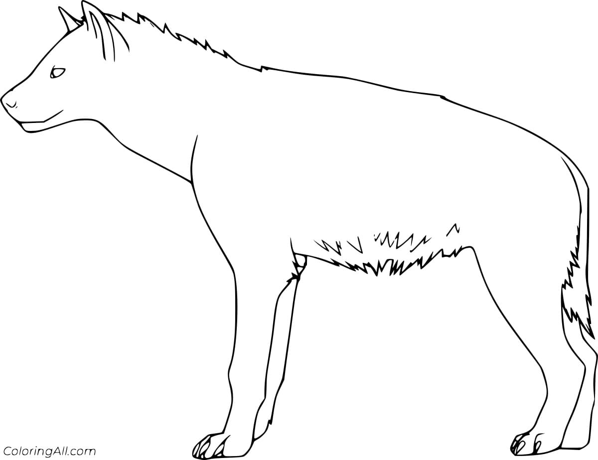 Easy Brown Hyena Coloring Coloring Page