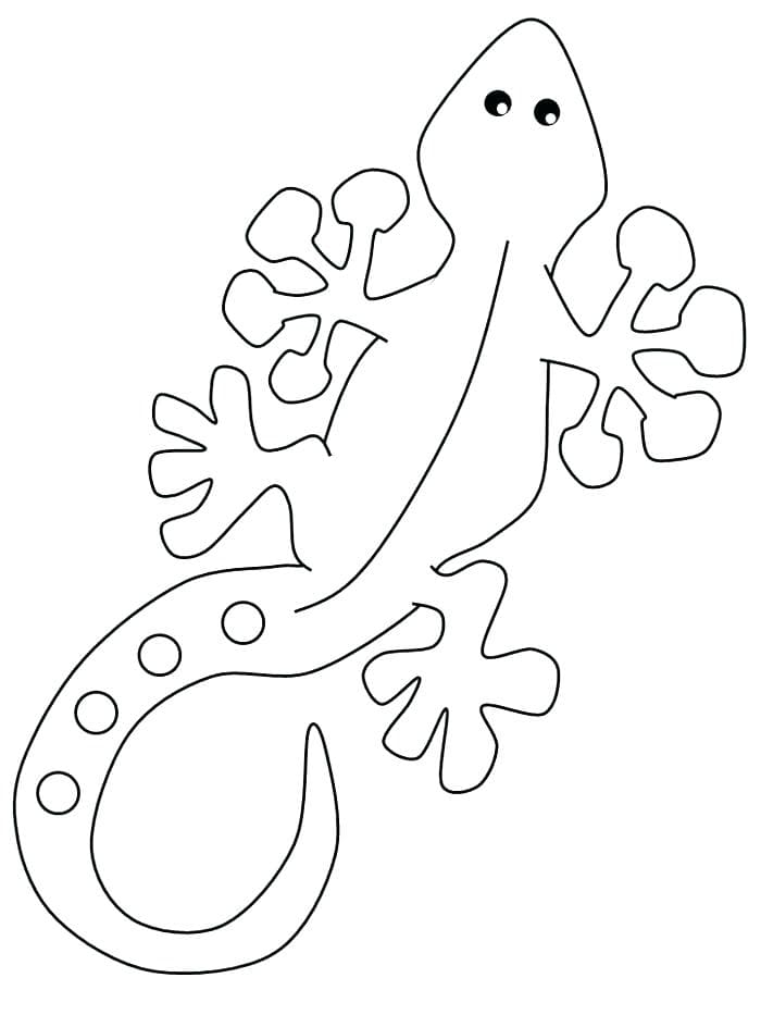 Easy Gecko Sticky Feet Free Coloring Page
