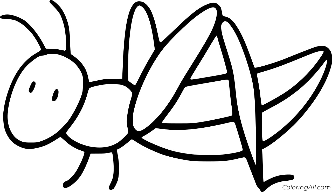 Easy Grasshopper Coloring Page Coloring Page