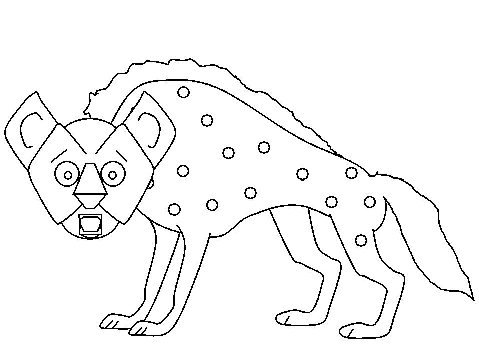 Easy Hyena Coloring Free Coloring Page