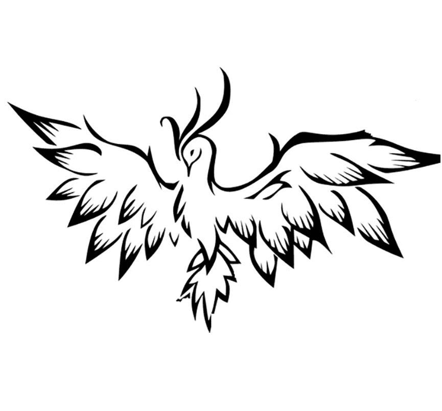 Easy Phoenix Coloring Page