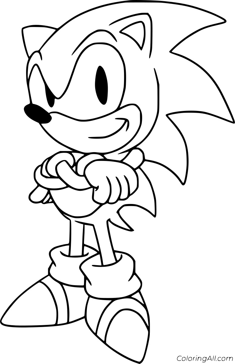 Easy Sonic the Hedgehog Free Printable Coloring Page