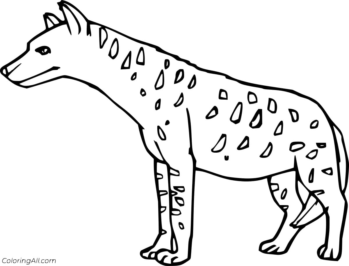 Easy Spotted Hyena Free Printable