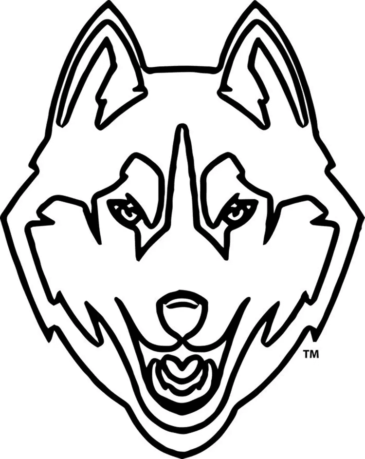Face Husky To Print Coloring Page