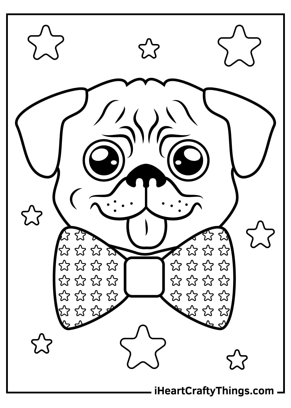 Face Pug Color Page Coloring Page