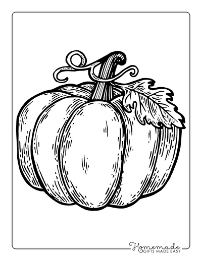 Fall Pumpkin Picture to Color Coloring Page