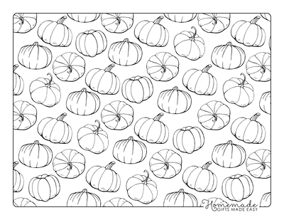 Fall Pumpkins Background to Color Coloring Page