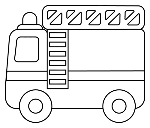 Fire Engine Emoji coloring To Print