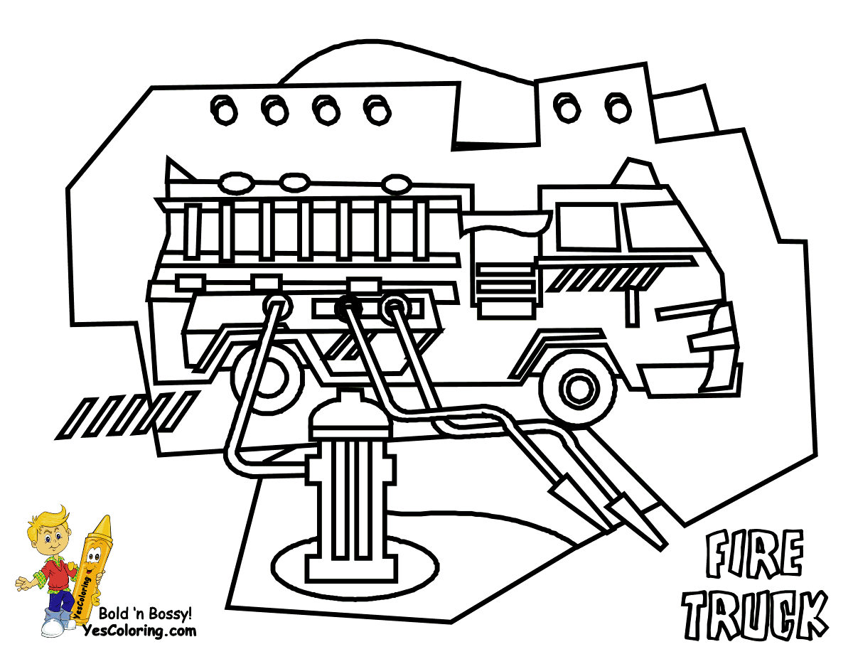 Fire Truck Coloring Printable