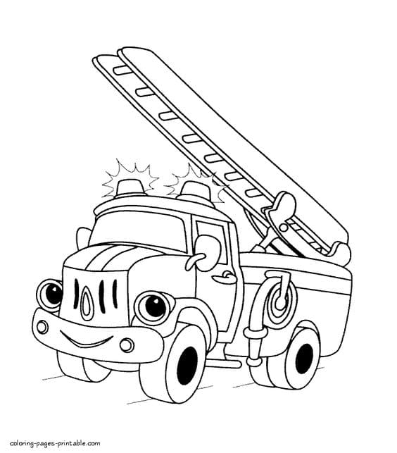 Fire truck printable coloring pages