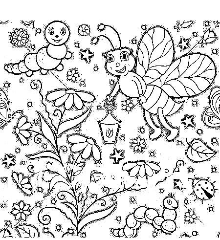 Firefly For Kids Clip Art Coloring Page