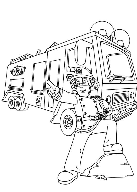 Firetruck coloring pages for kids, printable free