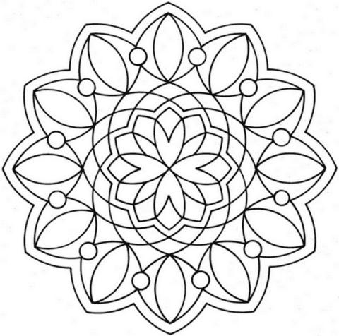 Flower Mandala Image Coloring Page