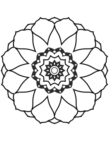 Flower Mandala Picture Coloring Page