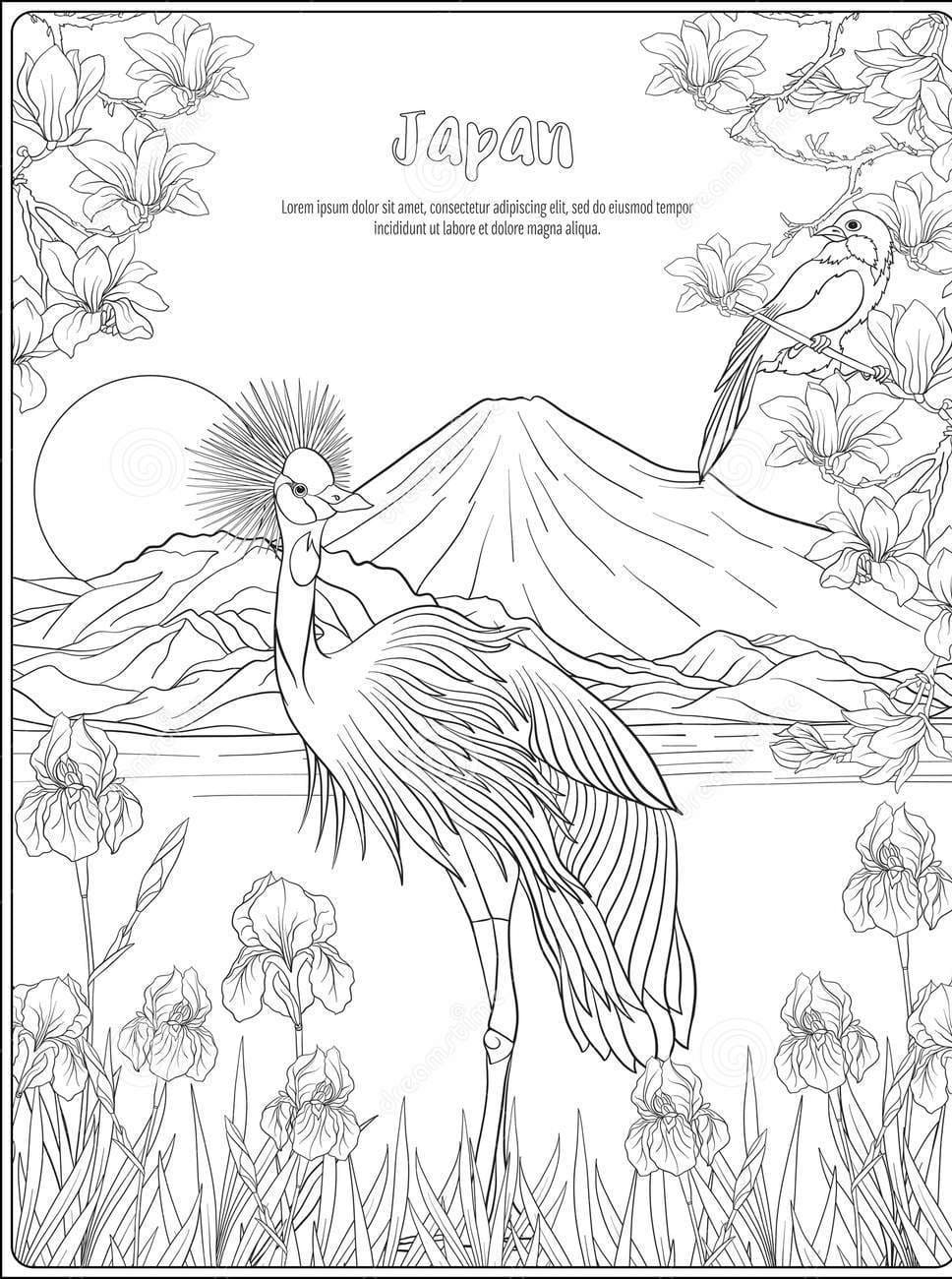 Flowers Magnolia Free Coloring Page