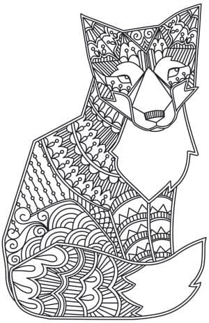 Fox Animal Coloring Pages for Adults