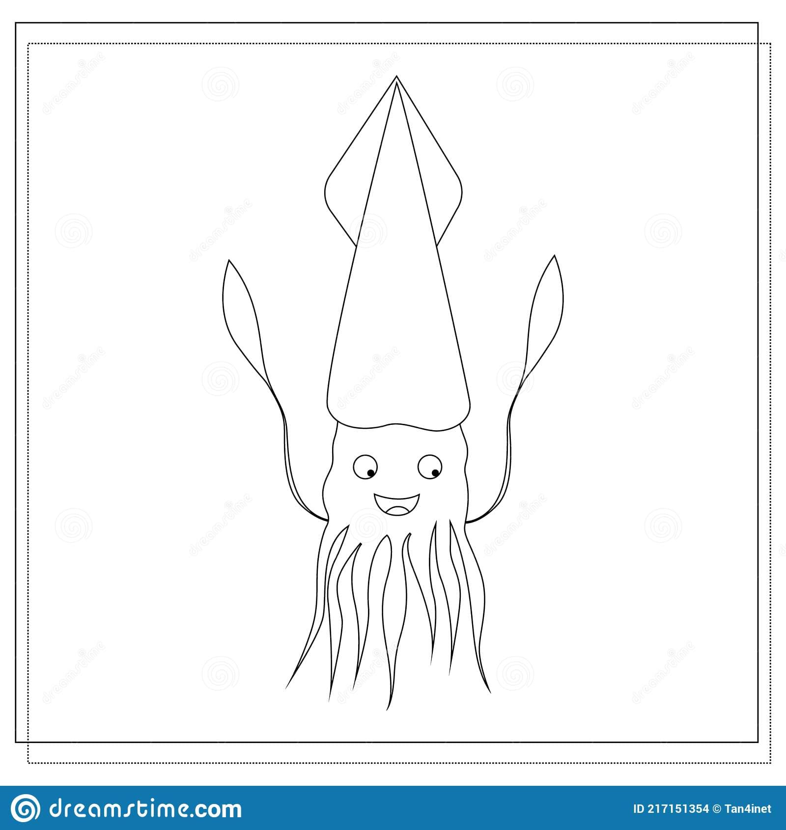 Free Image Squid Coloring Page