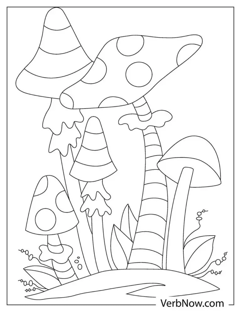 Free Mushroom Picture Coloring Page