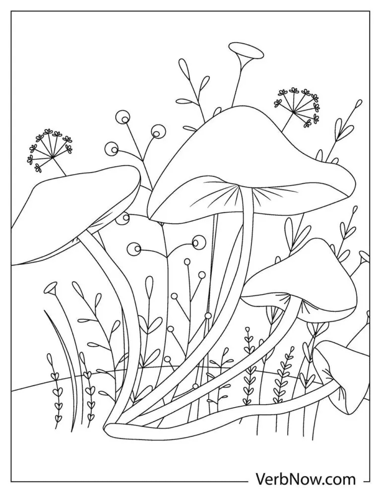 Free Mushroom Coloring Page
