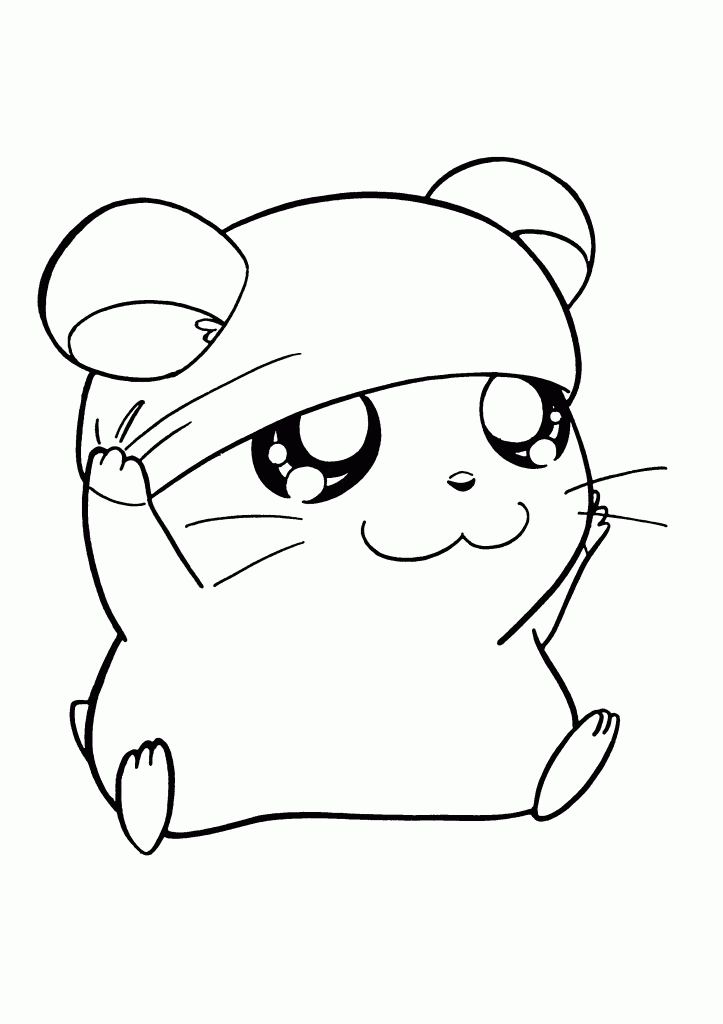 Free Printable Cute Hamster Coloring Page
