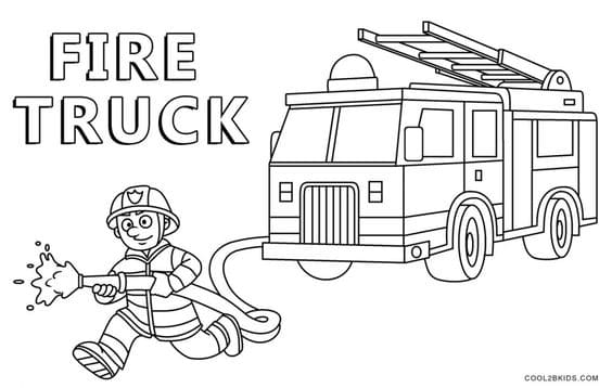 Free Printable Fire Truck For Children