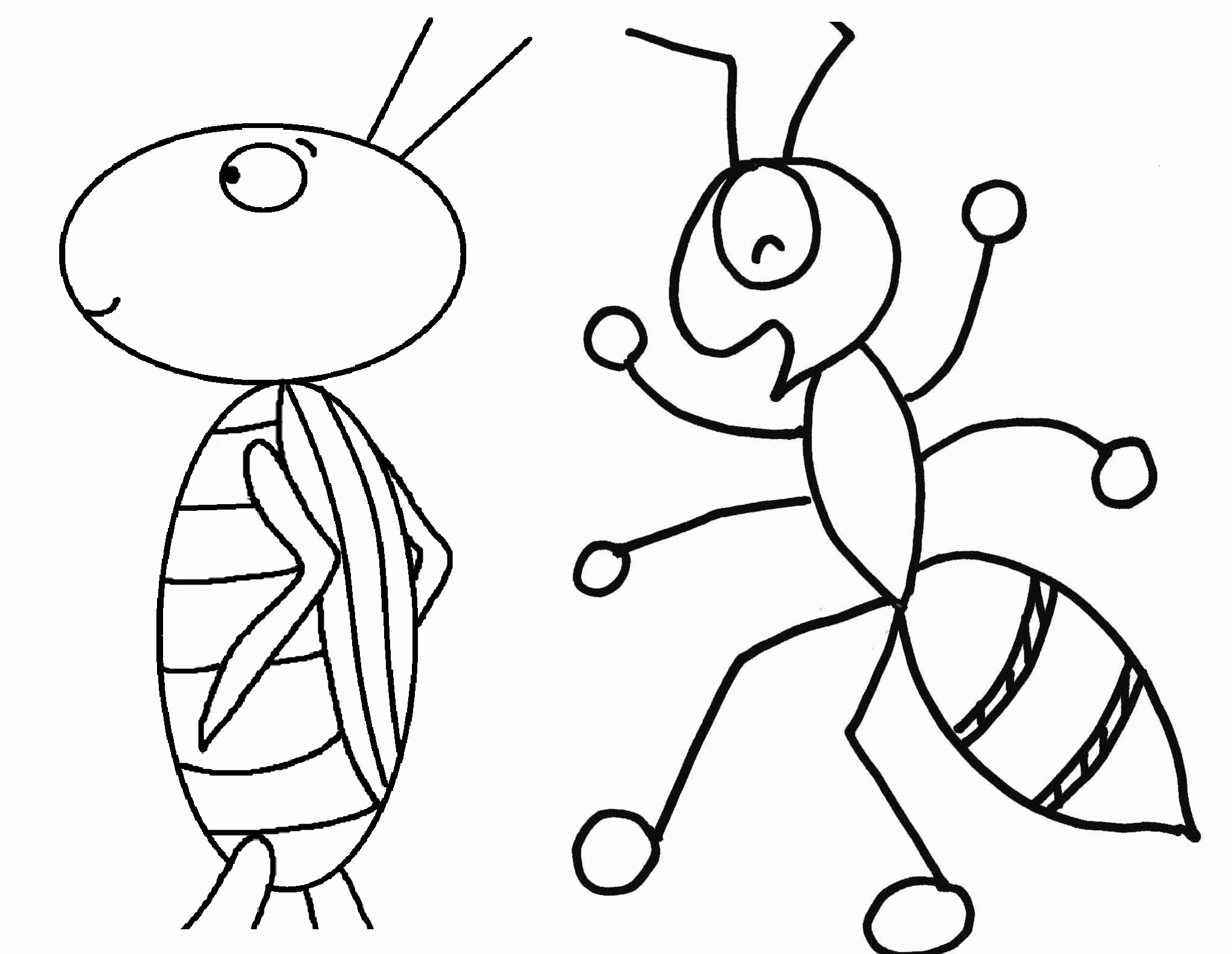 Free Printable Grasshopper And Arnts Coloring Page