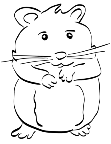 Free Printable Hamster Coloring Page