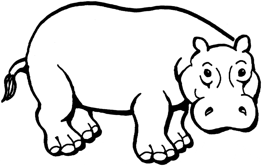 Free Printable Hippo Free Coloring Page