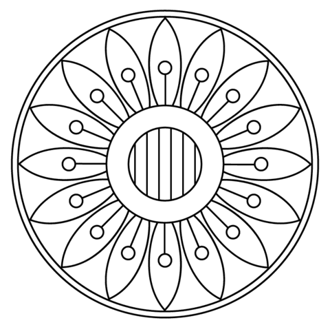 Free Printable Mandala with Floral Pattern Image