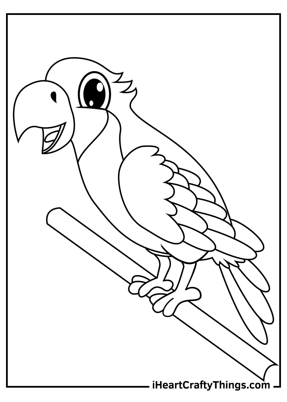 Free Printable Parrot Image Coloring Page