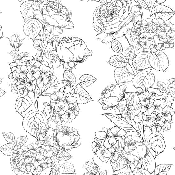Free Printable Peony Exquisite Coloring Page