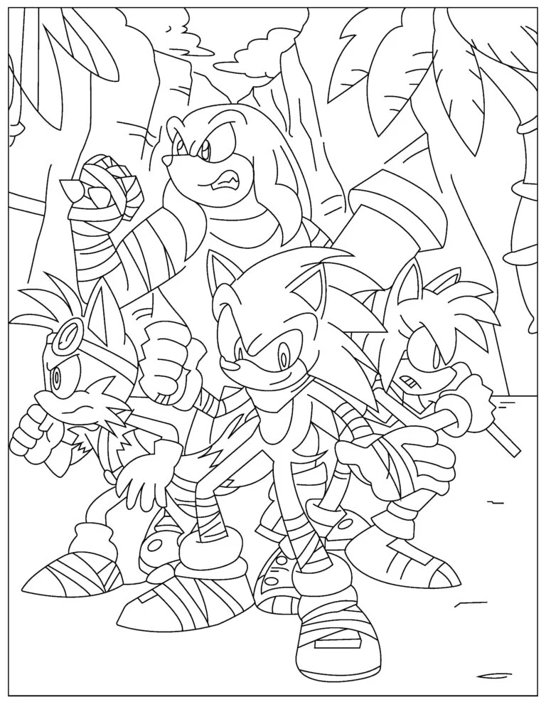 Free Printable Sonic And Friends Image Coloring Page