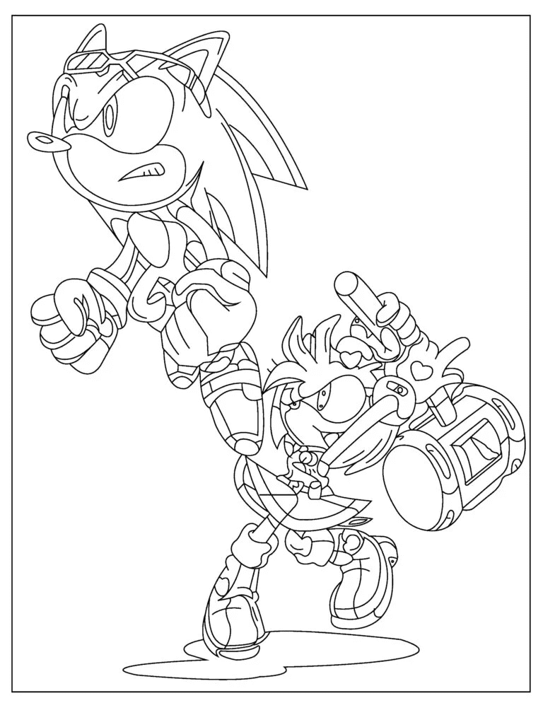 Free Printable Sonic Image Coloring Page