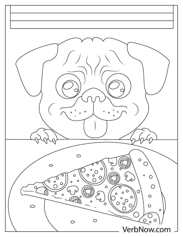 Free Pug Puppy Printable Coloring Page