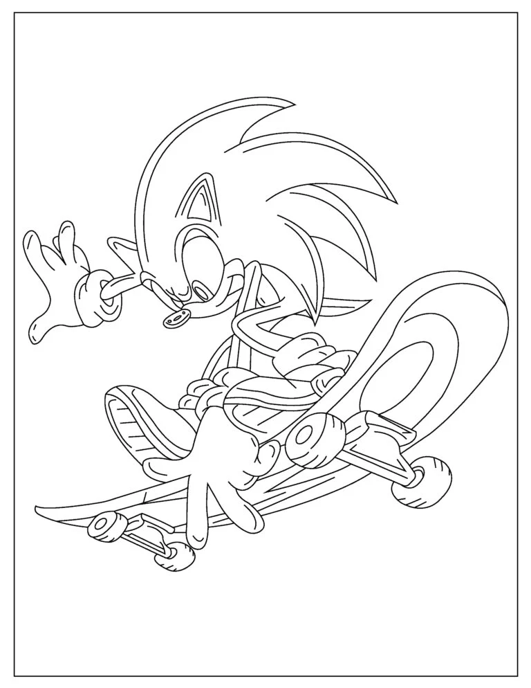 Free Sonic For Children Coloring Page
