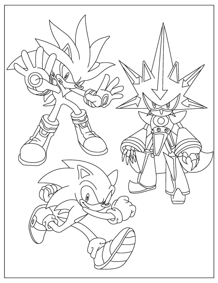 Free Sonic Image For Children Coloring Page