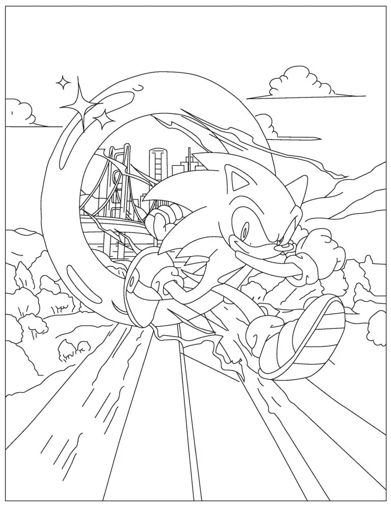 Free Sonic Coloring Page