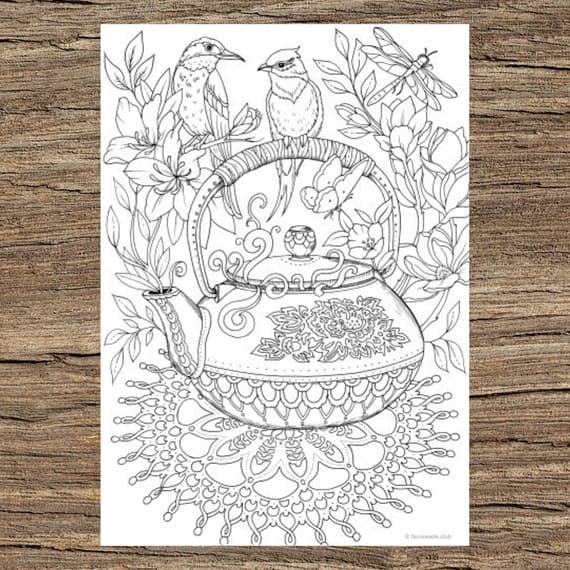 Free Teapot Image Coloring Page