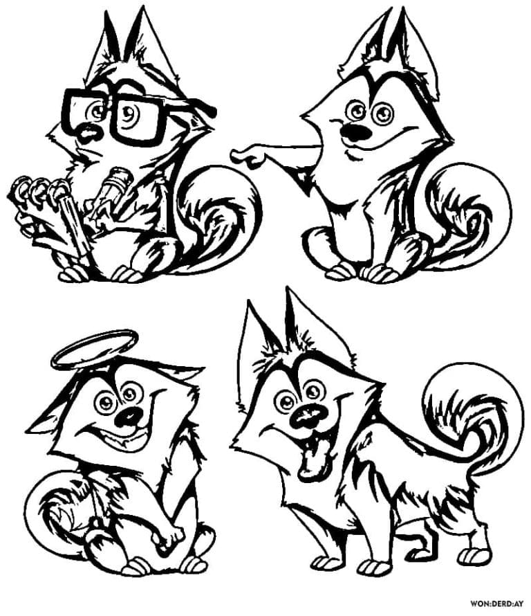 Funny Husky To Print Coloring Page