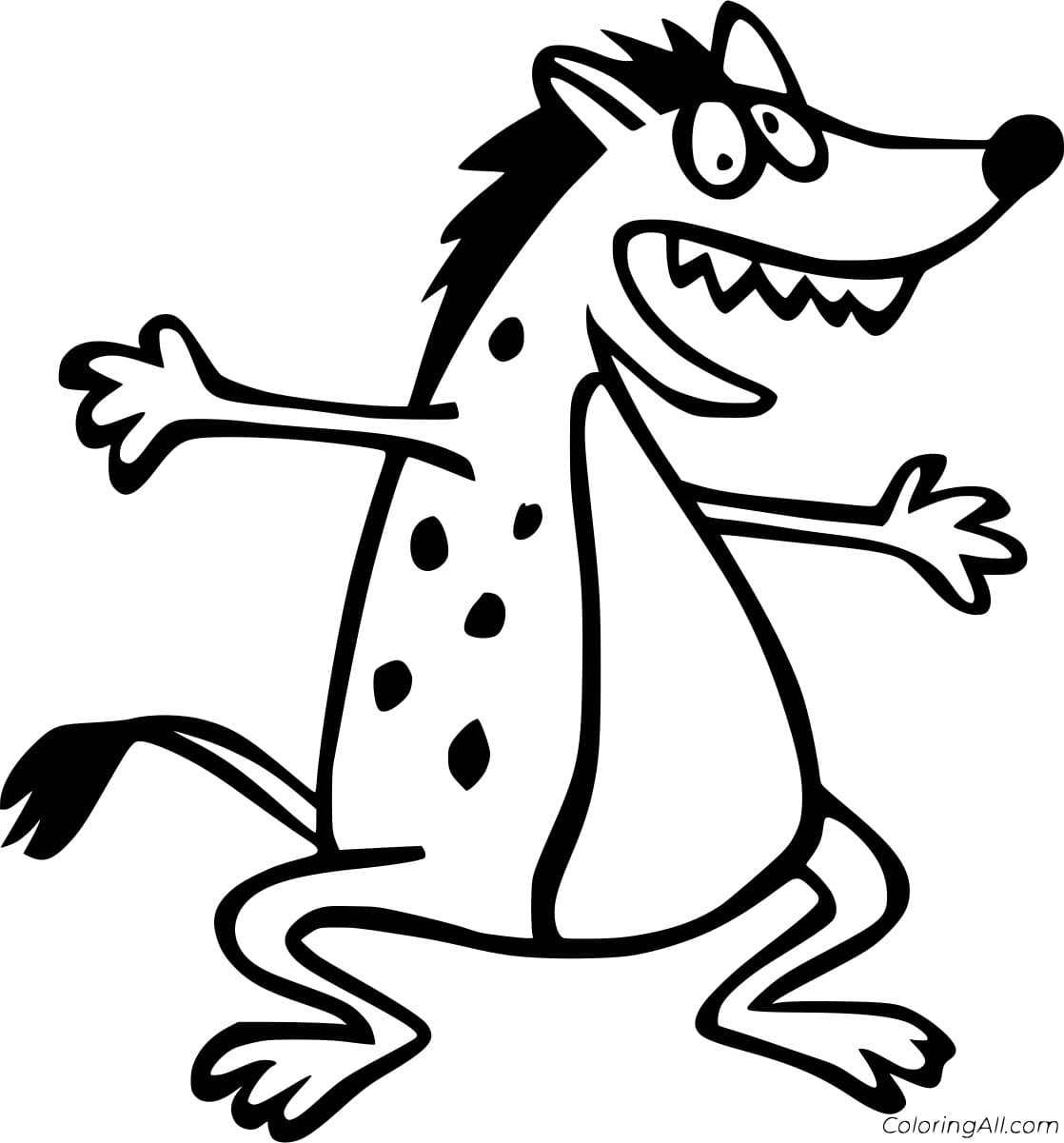 Funny Hyena Coloring Page Coloring Page
