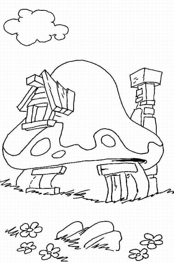 Funny Mushrooms Coloring Page For Children