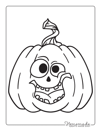 Funny Scary Pumpkin Coloring Page Coloring Page