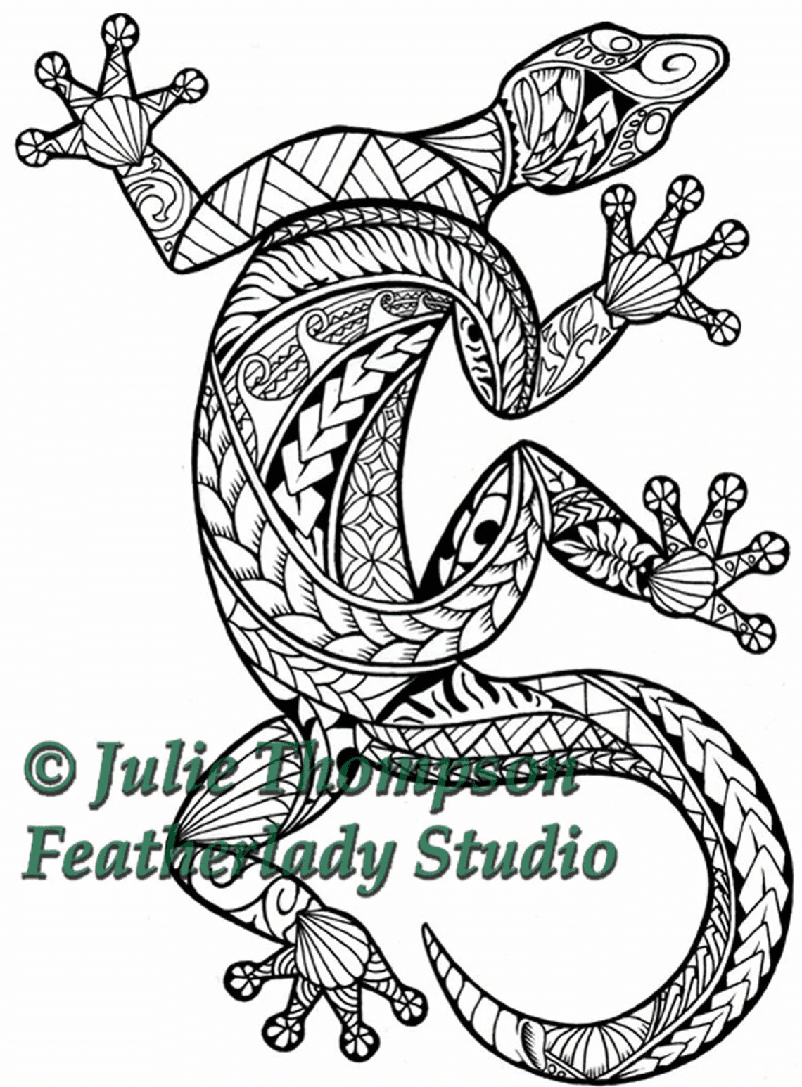 Gecko Cartoon Image Free Coloring Page