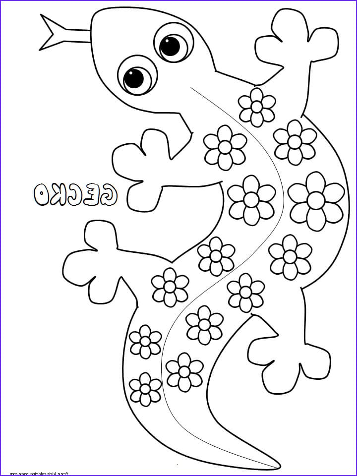 Gecko For Coloring For Children Coloring Page