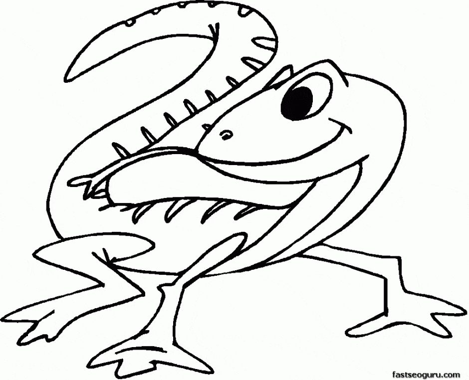 Gecko Free Printable For Kids Coloring Page