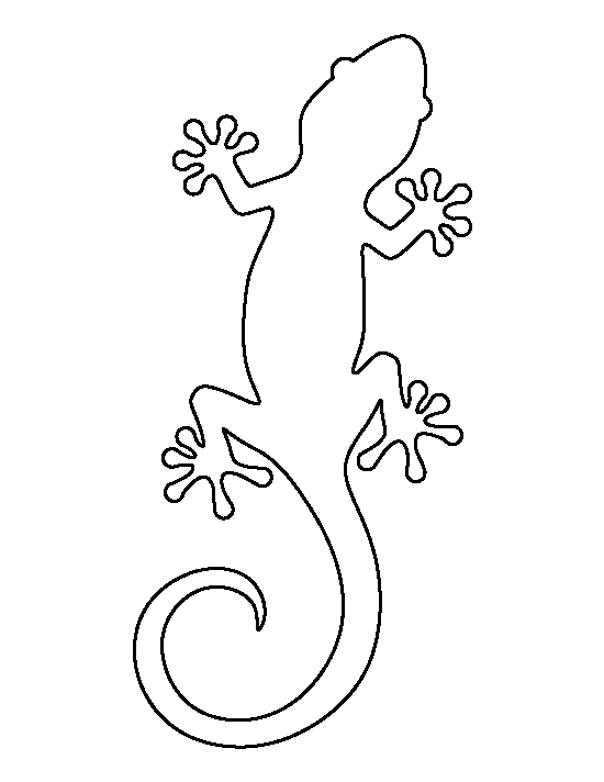 Gecko Outline For Coloring Coloring Page