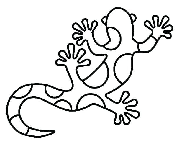 Gecko With Big Feet Free Coloring Page