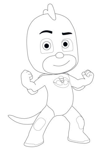 Gecko from PJ Masks Free Printable Coloring Page